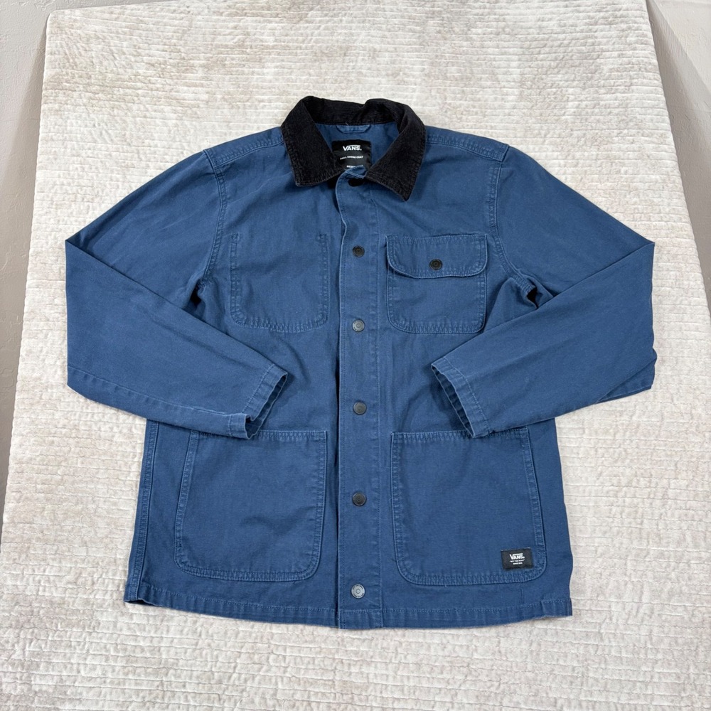 Vans Drill Chore Coat Mens Medium Blue Cotton Canvas Jacket Corduroy VN0A3WF1LKZ